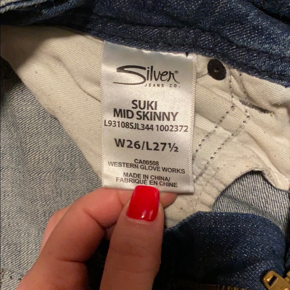 Silver Super Stretch Jeans Size 26 - Picture 5 of 7